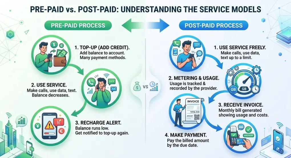Prepaid and postpaid electricity meter payment methods
