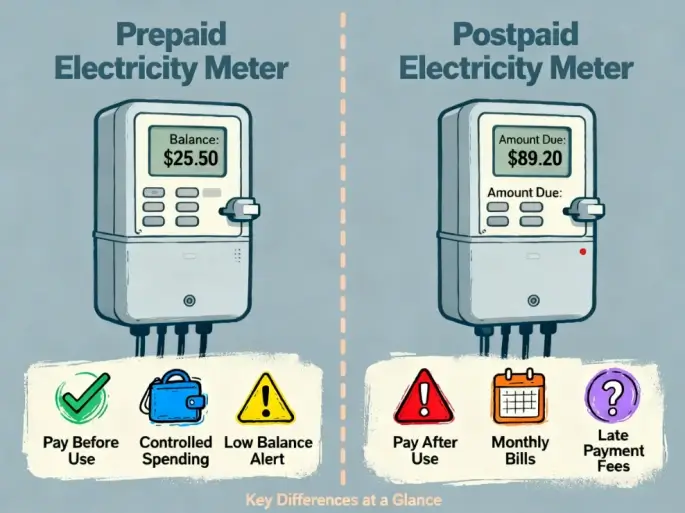 Difference Between Prepaid And Postpaid Electricity Meters