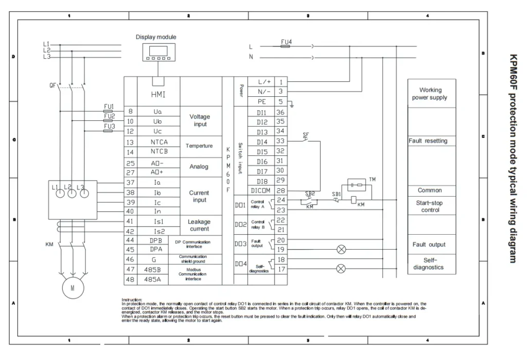 KPM60 protection mode typical wiring diagram